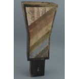 Elizabeth RAEBURN (British b. 1943) A large Vase, Raku-fired, the flared rectangular form with dry