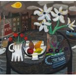 Alan FURNEAUX (British b. 1953) St Ives Still Life with Lillies, Oil on canvas, Signed lower