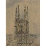 Sir Albert Edward RICHARDSON (British 1880 - 1964) Burgos - Cathedral Tower, Watercolour, Signed