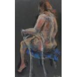 Paul HOARE (British b. 1952) Nude on a Cane Chair, Signed lower right, titled verso, 24.75" x 14.