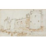 Sir Albert Edward RICHARDSON (British 1880 - 1964) Windsor Castle, Sepia ink, Indistinctly titled