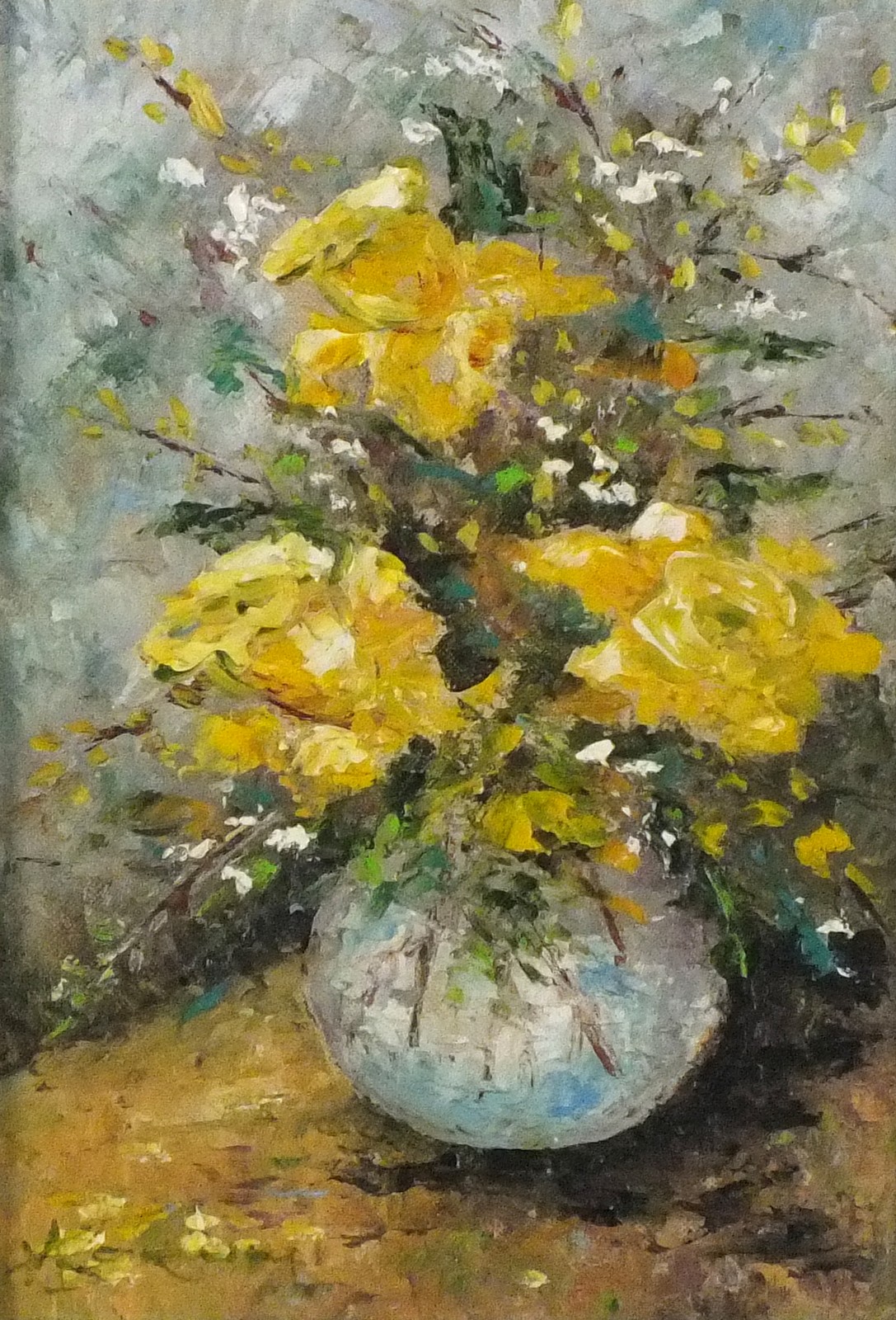 Mary BORUM (20th Century) Still life of summer flowers, Oil on board, Signed lower left, 11.75" x