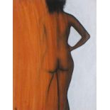 David BEER (British b. 1943) Back View, Hand on Hip, Pastel and acrylic, Signed with monogramme