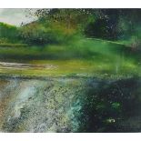 Kurt JACKSON (British b. 1961) Upstream River Coly, Hot Sun Cool Shade, Mixed media on paper,