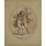 After Francesco BARTOLOZZI Cherubs, Sepia engraving, 8" x 6.25" (20cm x 16cm) oval, together with