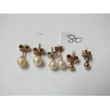 Three more pairs 9ct ear studs