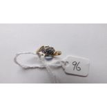 9ct fancy diamond cluster ring (size L).