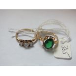 Two 10ct gold stone set rings