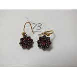 Pair of garnet drop earrings