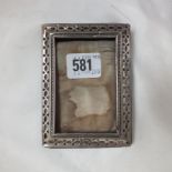 Rectangular photo frame, pierced margins 4.5" high. B'ham 1900