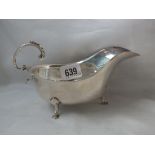 Sauce boat card cat rim 6.5" over flying scroll handle. B'ham 1901 by BBS 150g.
