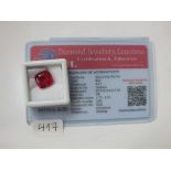 Square cut unmounted ruby 9.27cts