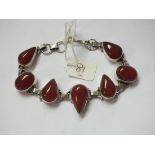 Silver hard stone bracelet