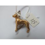 Heavy solid 9ct dog brooch 2.5cm wide 9.8g