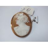 Good 9ct gold mounted shell cameo brooch