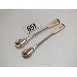 A pair of early 19thC provincial mustard spoons struck IB 3.5" long