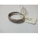 18ct white gold diamond set band ring approx size P 3g inc