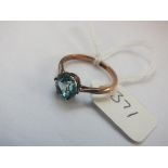 9ct blue zircon ring