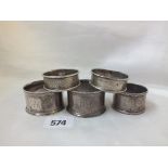 A pair of good Victorian broad circular napkin rings. Lon. by RH etc. 140g.