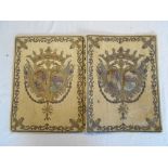 EMBRIODERED BINDING binding c.1770 with gold thread embroidered coat of arms (binding only)
