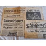NAZI NEWSPAPERS 5 German newspapers, 1936-37, 3 covering Abdication of Edward VIII, 1 covering
