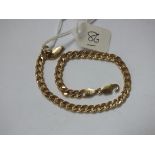 9ct flat link ladies bracelet 7.5" long 4g