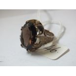 9ct large smoky quartz dress ring approx size M