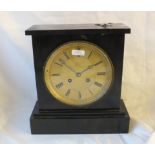 Good black slate mantle clock with striking movement By Frodsham Paris 11.5“ high