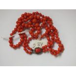 Double row coral necklace 31g inc