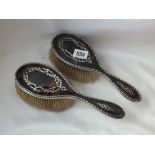 A pair of tortoise shell hair brushes. Lon 1908