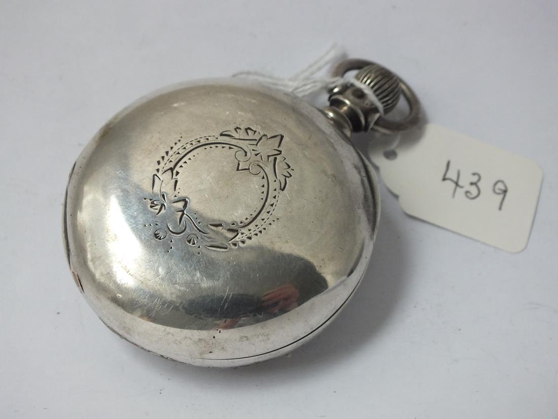 Large Elgin silver cased pocket watch with seconds dial - Image 2 of 3