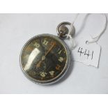 Gents Jeager-Coultre black faced military pocket watch