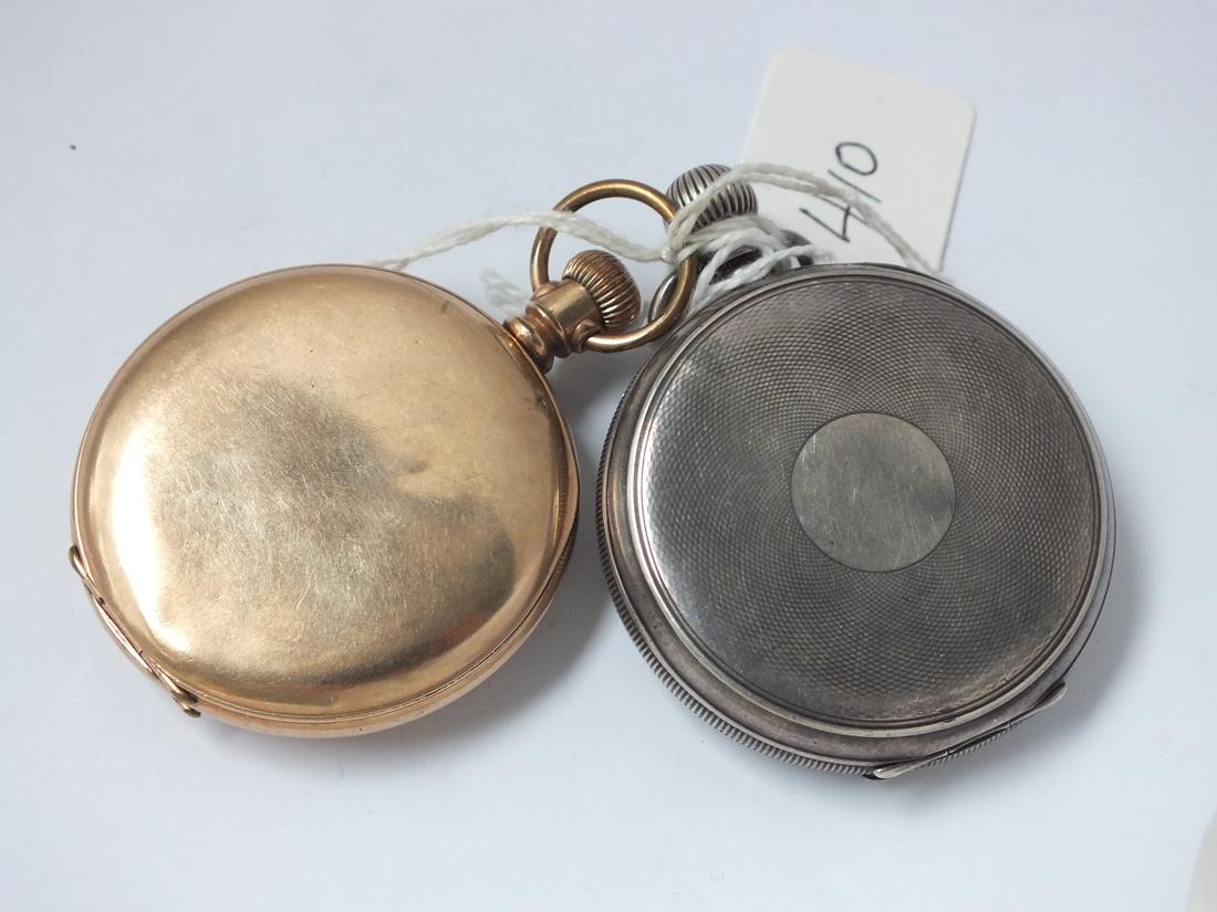 Gents silver pocket watch by Buren and a rolled gold Waltham Pocket watch - Image 2 of 2