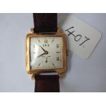 Gents Oris square faced wrist watch with seconds dial