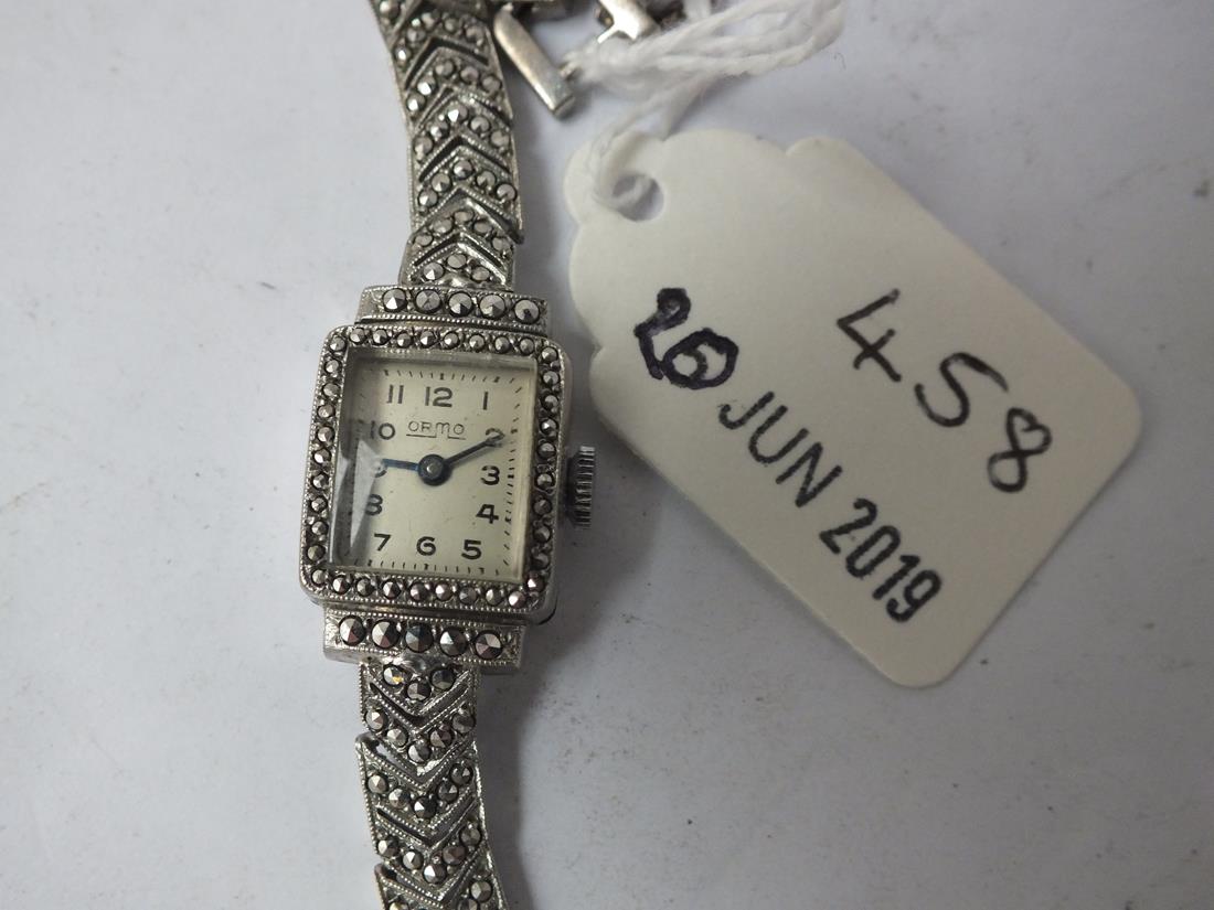 Ladies marcasite wrist watch and strap by Ormo - Image 2 of 2