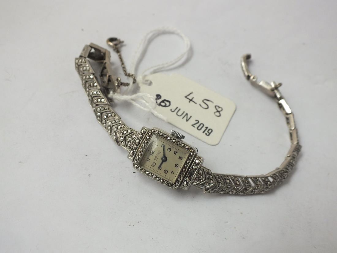 Ladies marcasite wrist watch and strap by Ormo