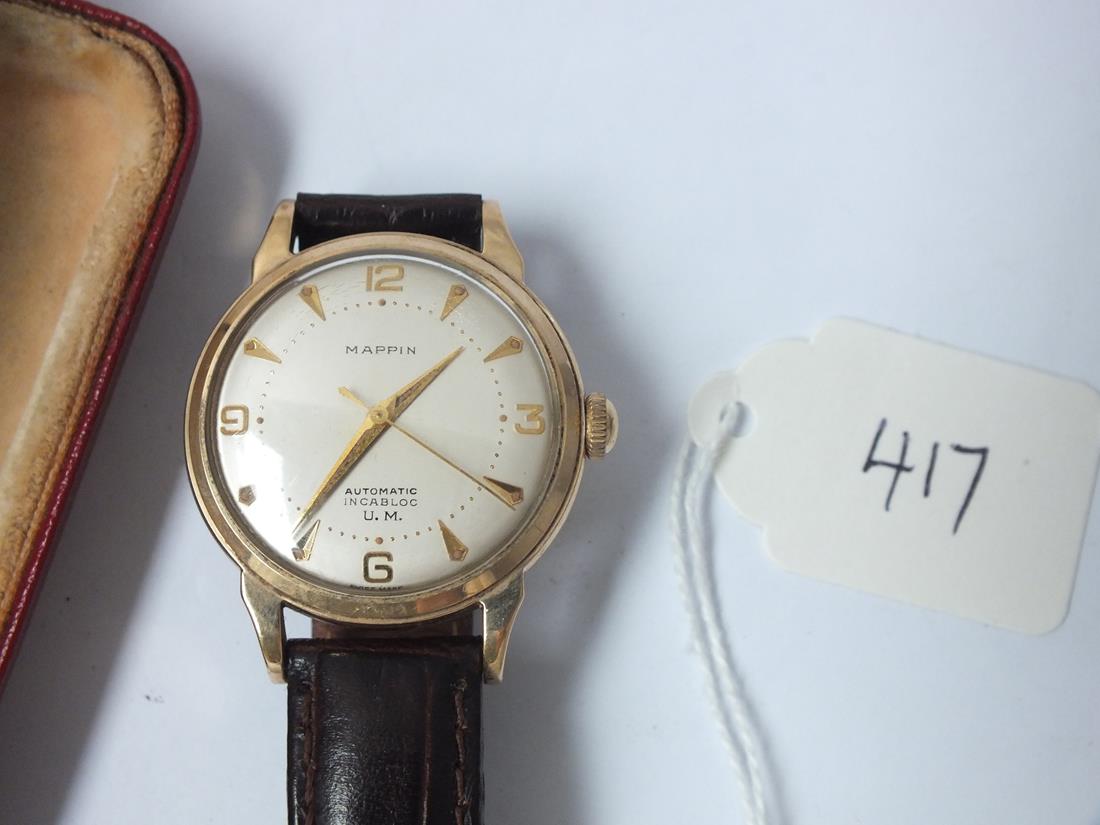 Gents 9ct Mappin automatic wrist watch in case marked Mappin and Webb