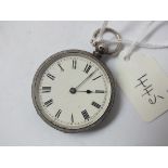 Ladies silver fob watch