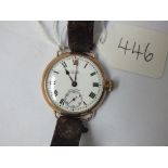 9ct Longines wrist watch with seconds dial