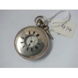 Gents silver half hunter pocket watch