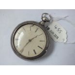 Pear cased pocket watch with early Victorian silver marks