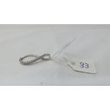 9ct white gold pendant set with CZ 1.6g inc