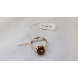 9ct vintage citrine set ring approx size O