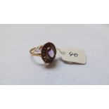 9ct oval fancy amethyst ring approx size M