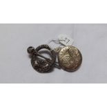 A Celtic style kilt pin – B’ham 1904 and a silver locket