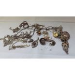 Bag of silver necklaces etc 107g inc