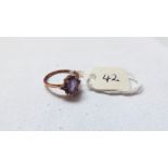 9ct fancy amethyst ring approx size M