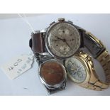 Three gents wrist watches (Leonidas chronograph watch, Citizen three dial watch and Kelton)