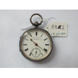 A boxed silver pocket watch by JG Graves “The Express English lever” with seconds dial