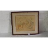 Henry Alken – Equestrian Figures by Noticeboards. 8.5” x 11”. Signed